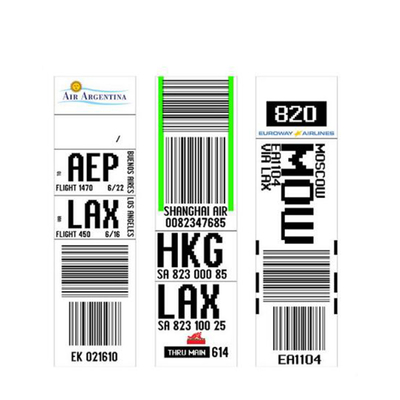 Etiqueta engomada de la etiqueta del equipaje de la línea aérea