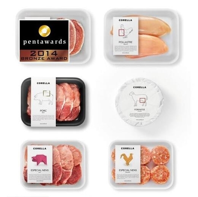 Etiqueta adhesiva de la comida