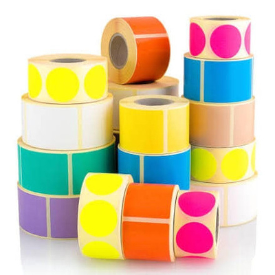 Etiqueta de papel térmico rojo verde azul amarillo naranja Etiqueta térmica DT