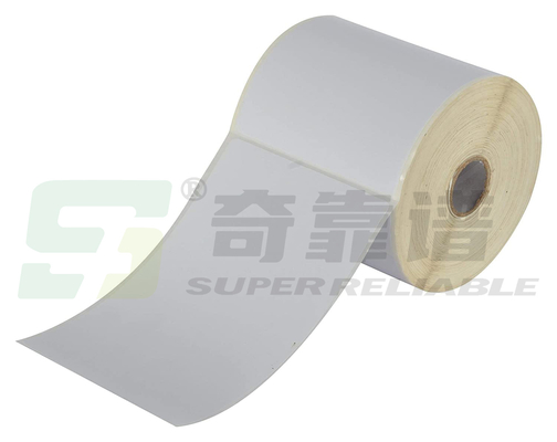 Etiqueta térmica adhesiva adhesiva de 100 mm*150 mm etiqueta en blanco en rollo con revestimiento de vidrio