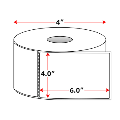 Etiqueta térmica adhesiva adhesiva de 100 mm*150 mm etiqueta en blanco en rollo con revestimiento de vidrio