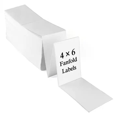 Las etiquetas adhesivas Fanfold Fanfold pegatinas 4 * 6 pulgadas Adhesivas Fanfold Etiquetas de envío pegatina
