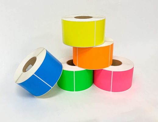Etiqueta de papel térmico rojo verde azul amarillo naranja Etiqueta térmica DT