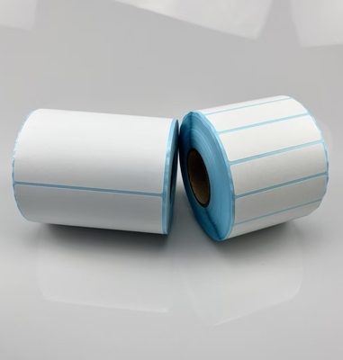 Adhesivo térmico directo DT Adhesivo para código de barras Impresión con revestimiento de vidrio azul
